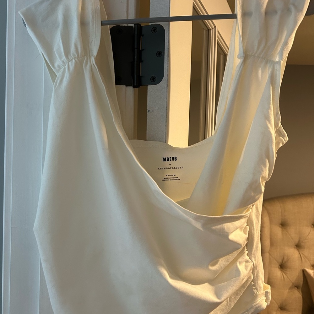 Anthropologie Maeve Cream Top - Picture 5 of 7